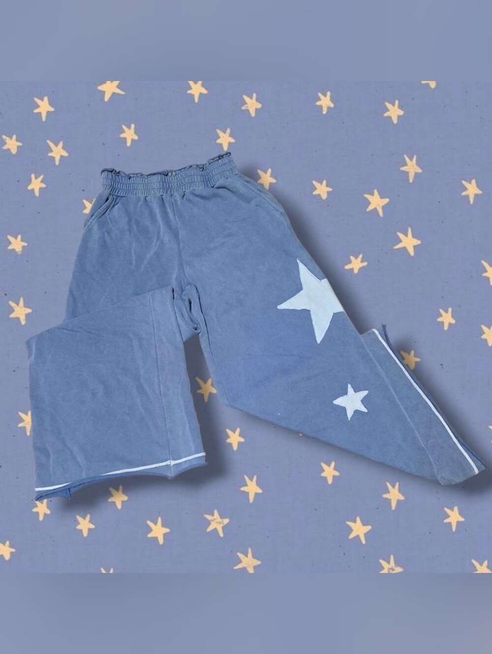 Umgee Blue Star Wide Leg Sweatpants